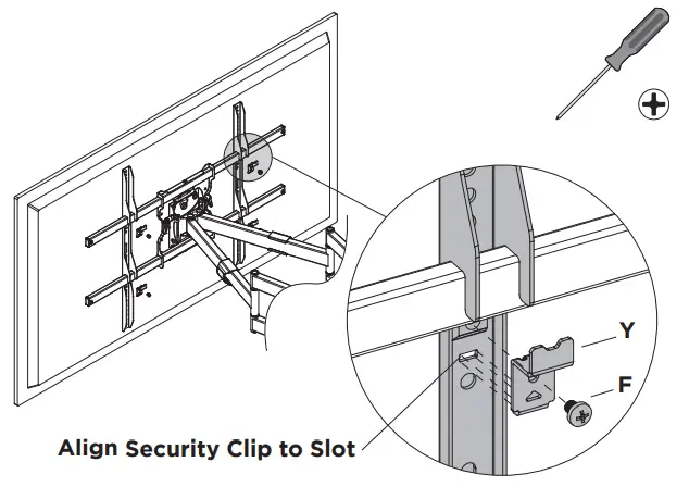 ATDEC AD WM 9080 Full Motion Wall Mount 9080 - Security Clip to Slot