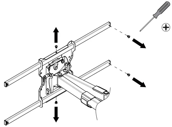 ATDEC AD WM 9080 Full Motion Wall Mount 9080 - screwdriver to remove