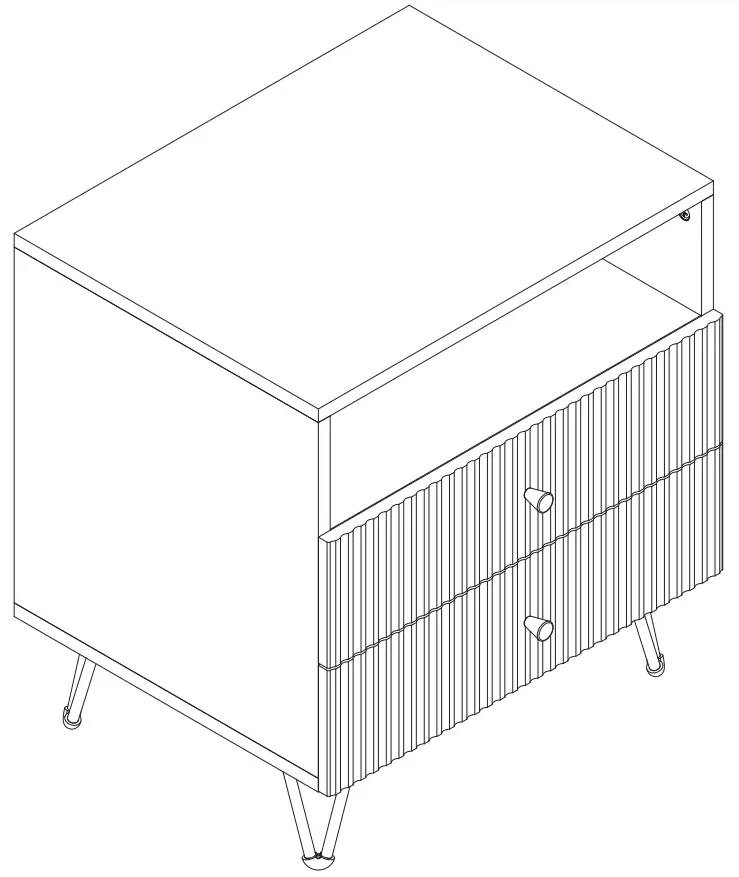 FUFU GAGA LJY KF210164 02 2 Drawer Nightstand with One Open Shelf