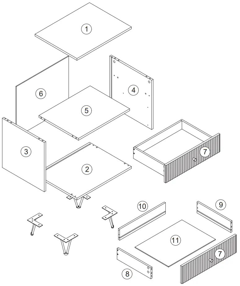 FUFU GAGA LJY KF210164 02 2 Drawer Nightstand with One Open Shelf - fig6