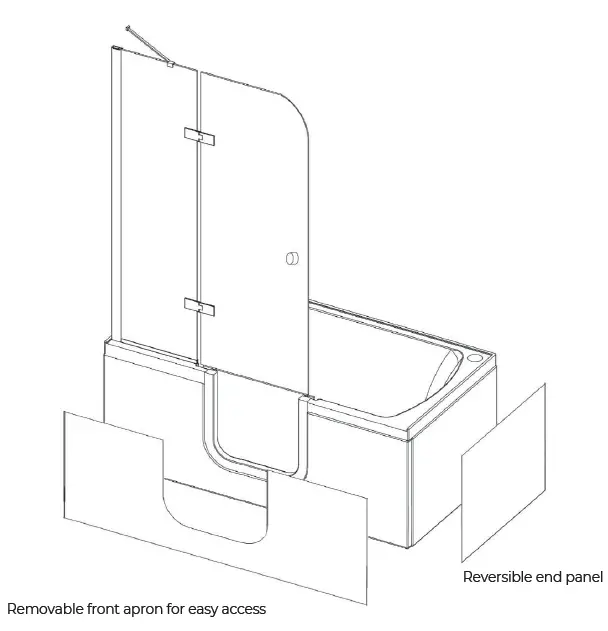 ella Alcove 32x72 Inches Laydown Acrylic Bathtub 4
