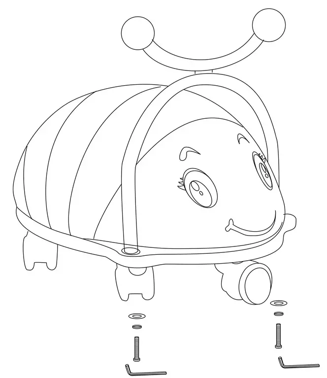 kogan NBRDBMLBEEA Kids Ride-on Bumble Bee-ASSEMBLY