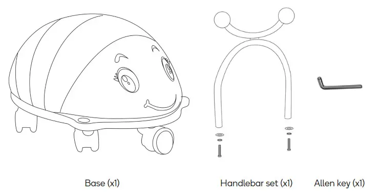 kogan NBRDBMLBEEA Kids Ride-on Bumble Bee- COMPONENTS