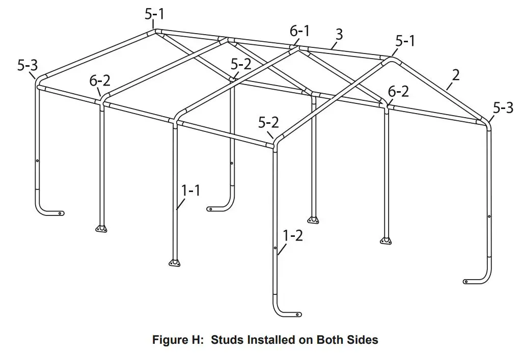 Harbor Freight COVER PRO 10FTx17FT Portable Garage 62860 Owner's Manual - Figure H