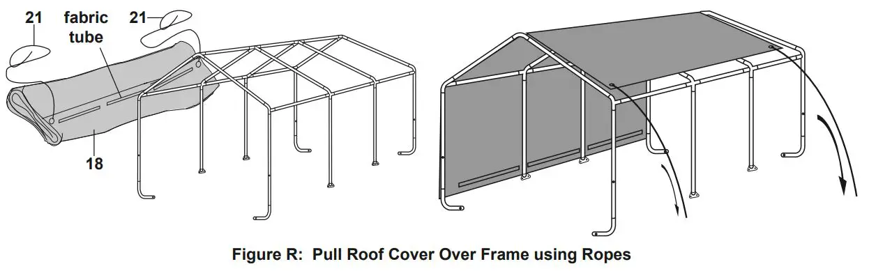 Harbor Freight COVER PRO 10FTx17FT Portable Garage 62860 Owner's Manual - Figure R