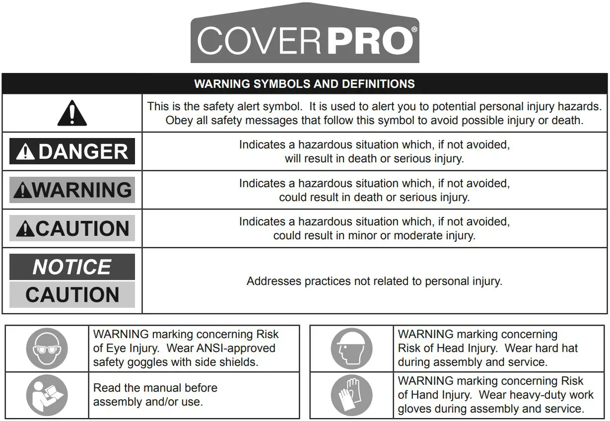 Harbor Freight COVER PRO 10FTx17FT Portable Garage 62860 Owner's Manual - SAFETY