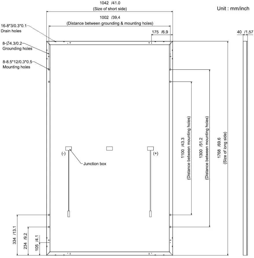 LG PV Solar Module - Dimensions of Modules