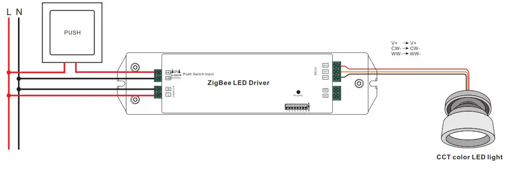 50W ZigBee CCT LED Driver- Wiring Diagram