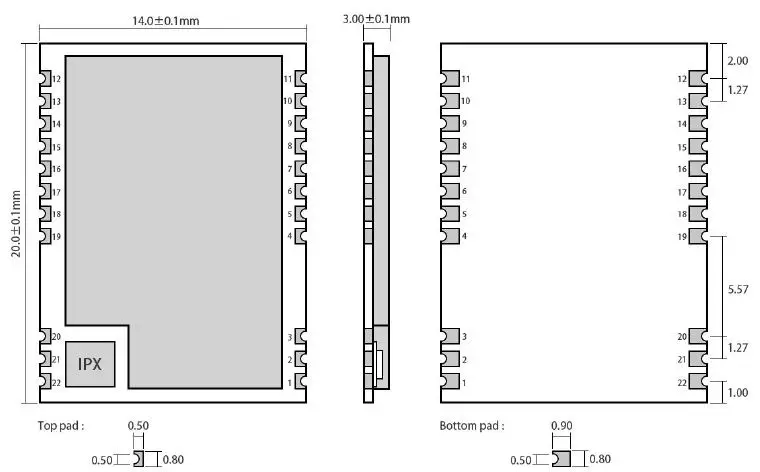 EBYTE E07-900M10S CC1101 855-925MHz 10dBm SPI Wireless Module fig-2