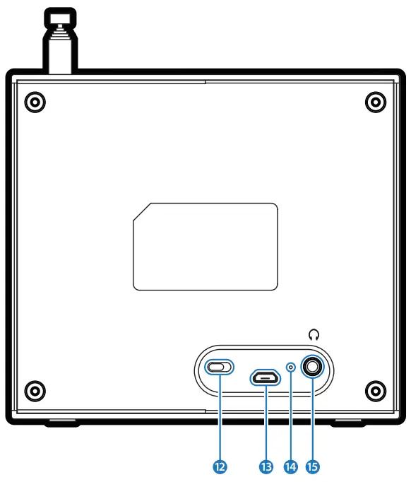MAJORITY CB4A DAB BLK Arbury DAB and DAB Digital and FM Radio-Rear View