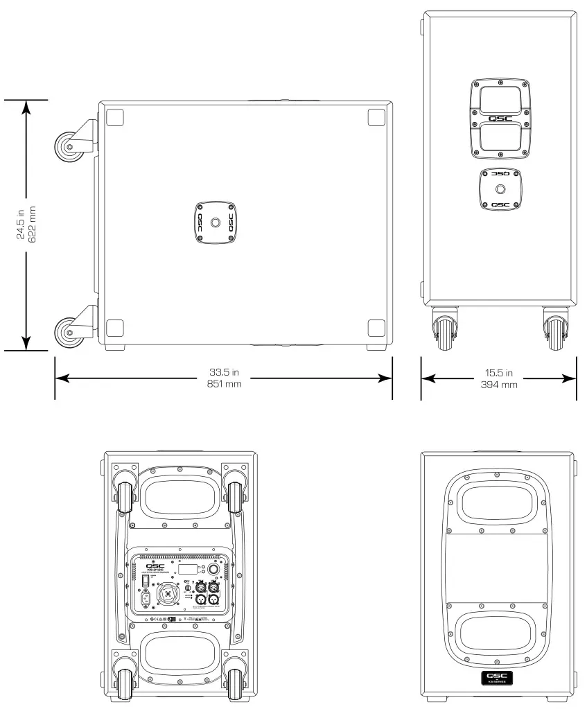 QSC KS212C - KS212C Dimensions