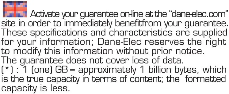 danedigital Ultra Mobile Hard Disk Drive - Warranty