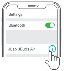 JLAB 1616106012 Jbuds Air Earbuds - MANUAL RESET