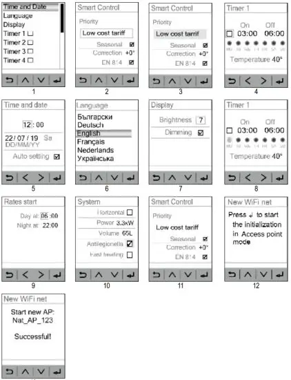 ELDOM INVEST 60-100 DU Household Electric Water Heaters - SETTINGS AND MENUS
