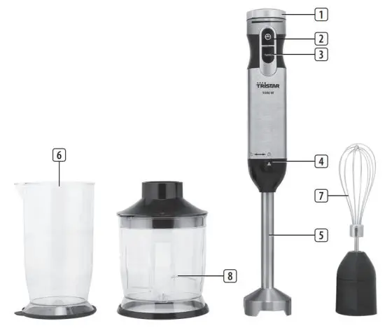 TRISTAR MX 4829 Hand Blender Set - PARTS DESCRIPTION