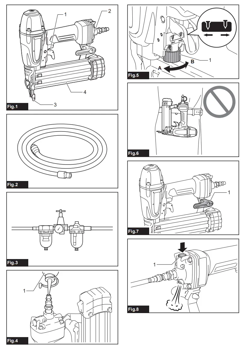 makita AF506 Pneumatic Brad Nailer - Fig 1