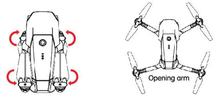 Max Sales Group NV 06782 2 Rechargeable Quadcopter Drone - open the wings