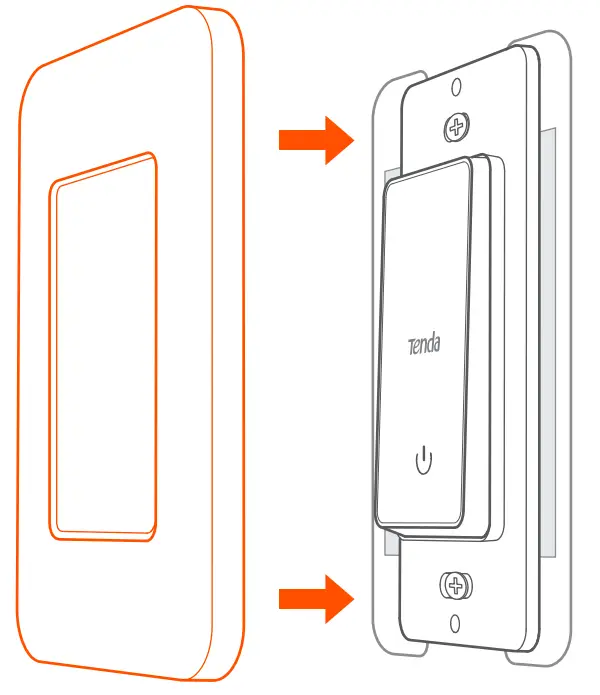 Tenda SS6V1 Smart Wi Fi Light Switch 3 Way - wall plate