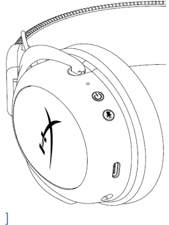 HYPERX CL002WA Cloud II Wireless Headset - left earcup