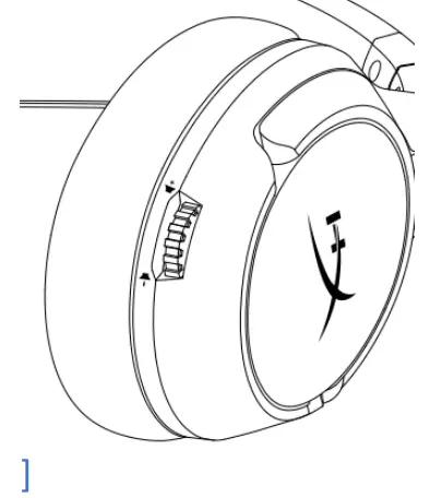 HYPERX CL002WA Cloud II Wireless Headset - volume wheel on the right