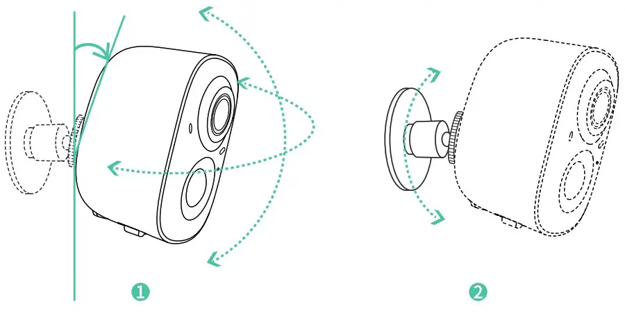 Shenzhen Tino Security CG6S Wireless Smart Battery Camera - Adjust the angle