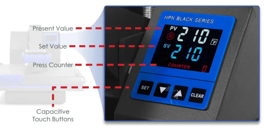 HPN Black Series 15x15 Inch High Pressure Heat Press Machine - Computer Gauge