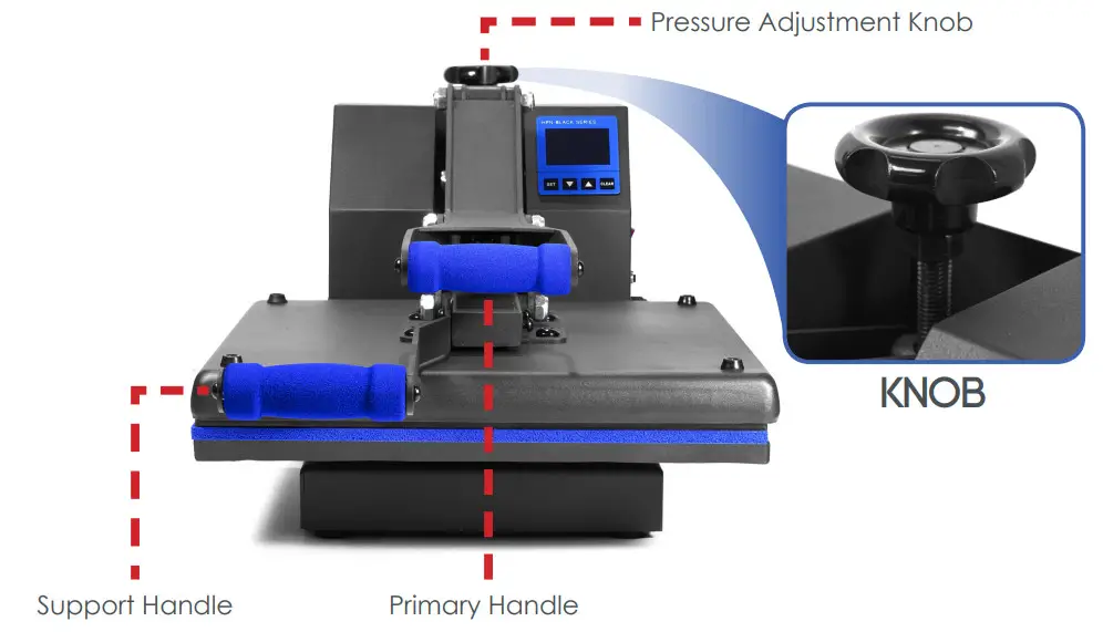 HPN Black Series 15x15 Inch High Pressure Heat Press Machine - Front View