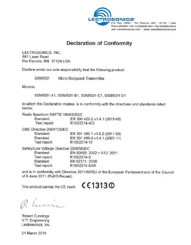 LECTROSONICS SSM Series SSM-941 Digital Hybrid Wireless Micro Transmitter 53