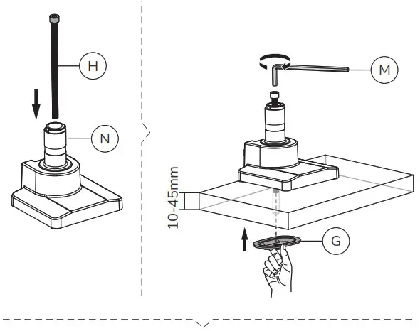 Neomounts NM D775DXWHITE Monitor desk mount - Grommet 1
