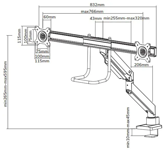 Neomounts NM D775DXWHITE Monitor desk mount - Product Overview 1