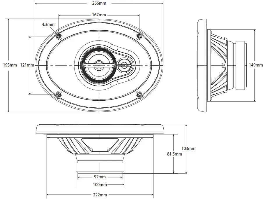 diagram, engineering drawingBLAUPUNKT Power Speaker BGx 2xxx -BGx 2693 N