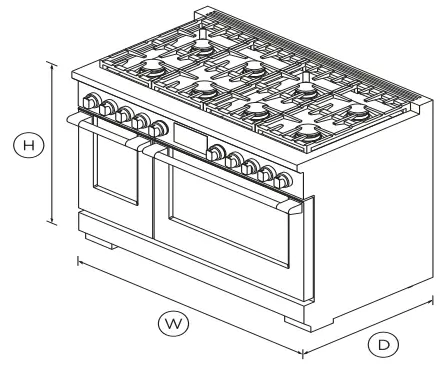FISHER PAYKEL RDV3 488 L 48 Inch 8 Burners Self Cleaning Dual Fuel Range - fig