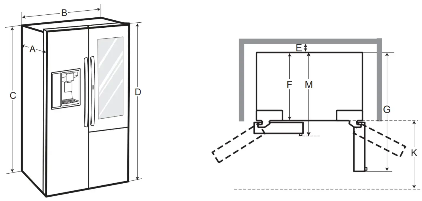 Refrigerator Installation - Dimensions