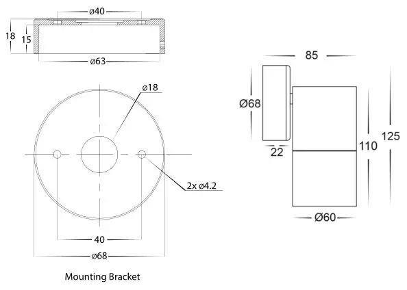 9in1 Tivah Fixed Down Installation - Dimensions