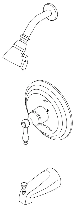 KINGSTON KB653V Pressure Balancing Valve Tub and Shower Unit-