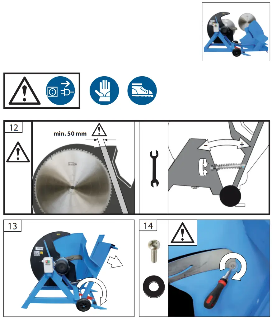 Gude GWS 600 EC 230 Volt Electric Log Saw - fig 15