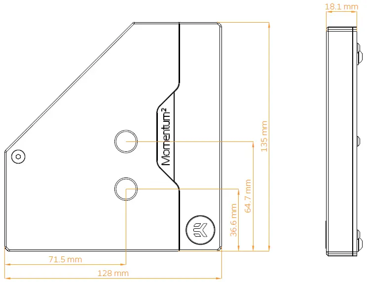 ekwb Z690 EK-Quantum Momentum VRM Bridge ROG Maximus-3