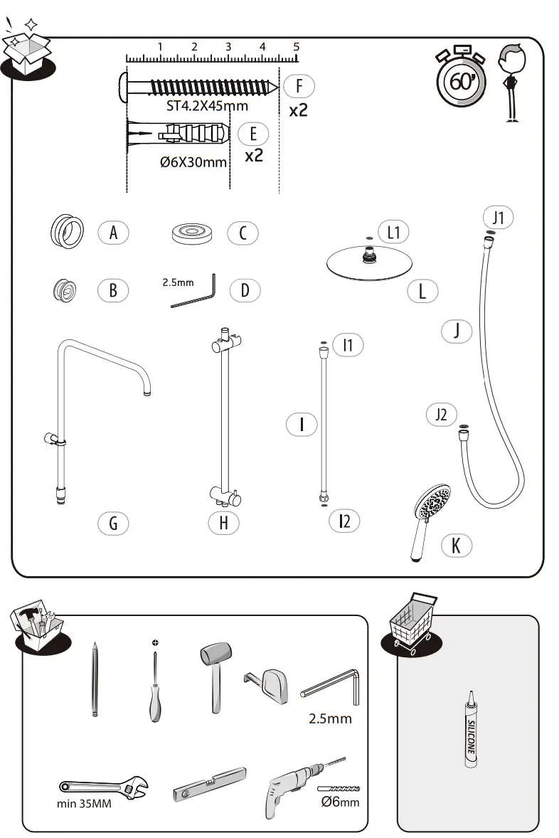 SENSEA Redondo WO Thermostatic Shower Column fig1