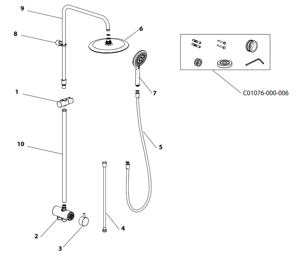 SENSEA Redondo WO Thermostatic Shower Column fig19