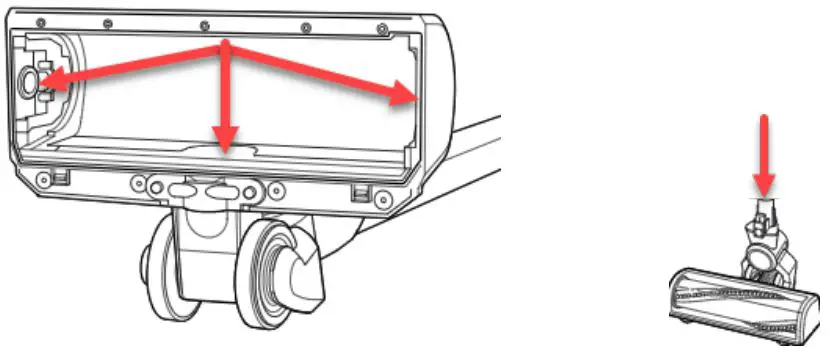 BISSELL Pet Hair Eraser Slim Cordless Vacuum Brush,Foot Area - If not, clear Channel of all debris