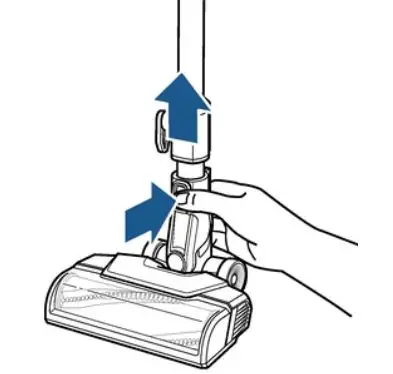 BISSELL Pet Hair Eraser Slim Cordless Vacuum Brush,Foot Area - Press the release button at the bottom