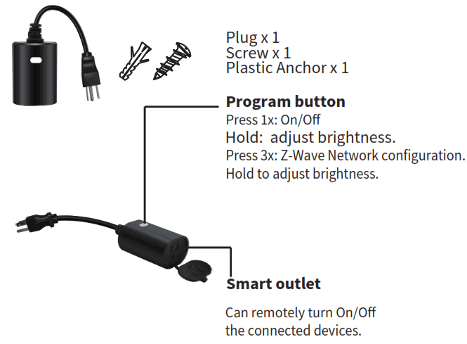 EVA LOGIK ZW96SD Z Wave Outdoor Dimmer Plug