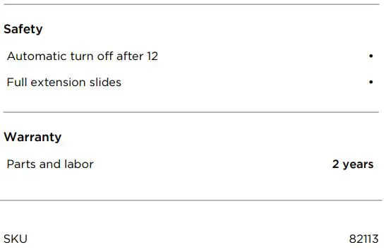 FISHER PAYKEL WB30SDEB1 Warming Drawer, 30 User Guide - SPECIFICATIONS