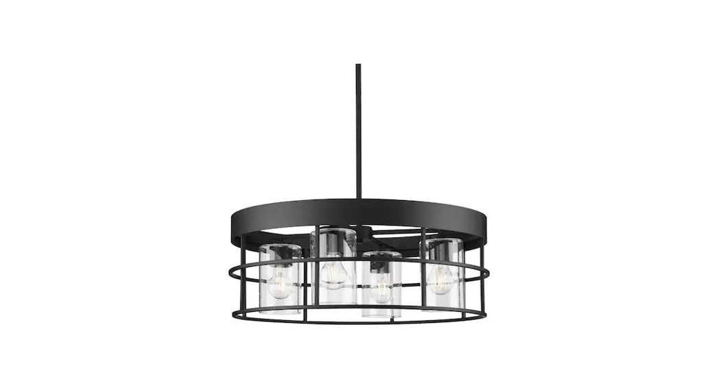 Progress P400311 Burgess 4-light Matte Black Farmhouse Chandelier Instruction Manual
