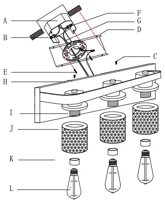 ExBrite LWSVL1312BG 23-Inch 3-Light Matte Black and Gold Vintage Vanity Light - breaker or the fuse box
