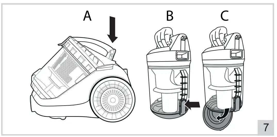 Cleaning And Maintenance - Removing Waste From The Dust Container
