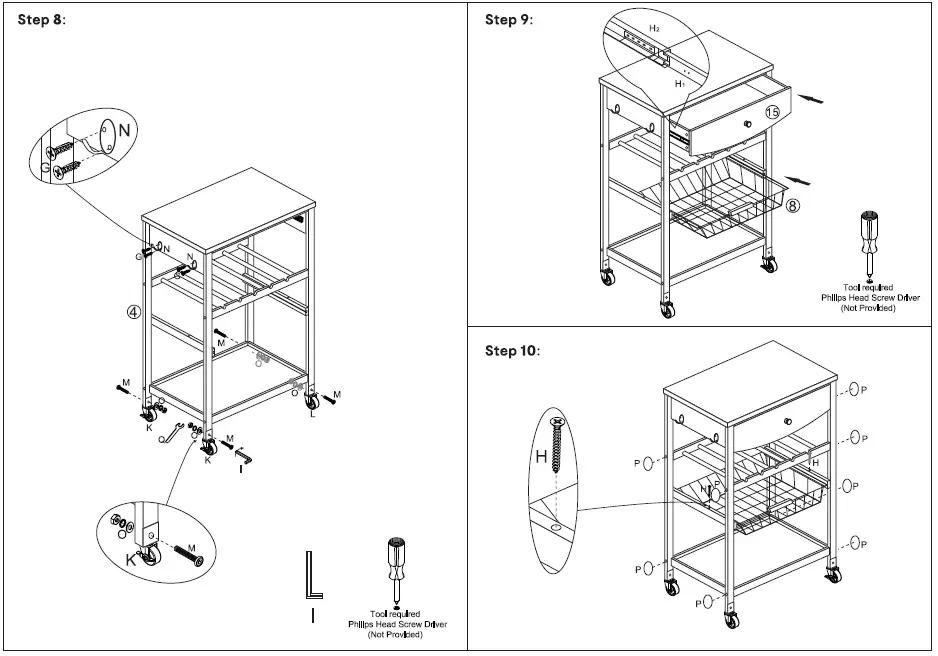Kmart 43150809 MED Grey Bench Prep Trolley 6