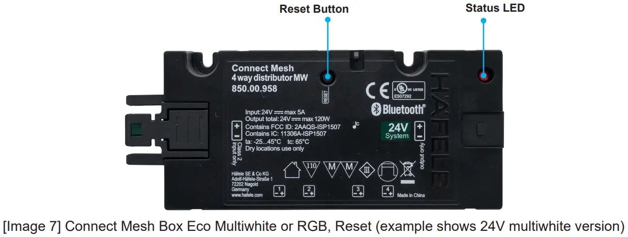 HAFELE Connect Mesh Eco Set Box RGB or Multiwhite and Remote Control - Reset of Connect Mesh Box