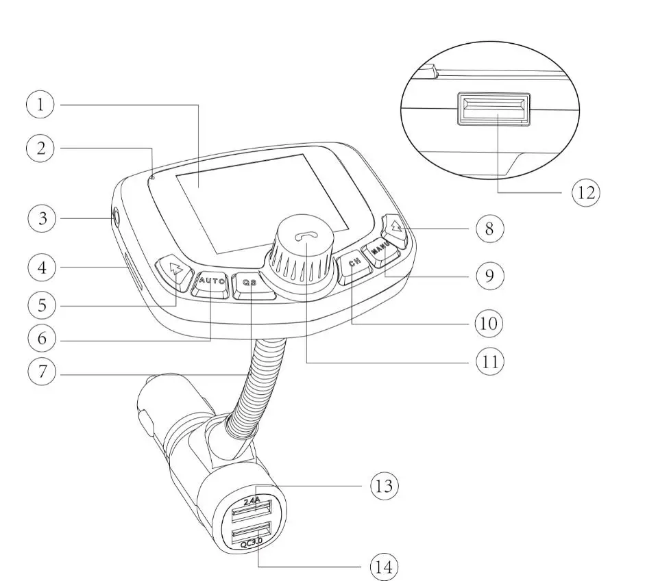 SPRING Auto Scan Bluetooth Car FM Transmitter - Overview
