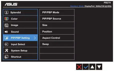 ASUS PB279 Series LCD Monitor - PBP Setting